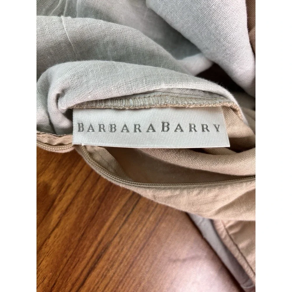 Kravet Couture Barbara Barry POETICAL Belgian Linen Aqua Ivory Pillow Cover